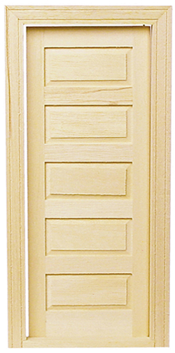 Dollhouse Miniature 5-Panel Traditional Interior Door